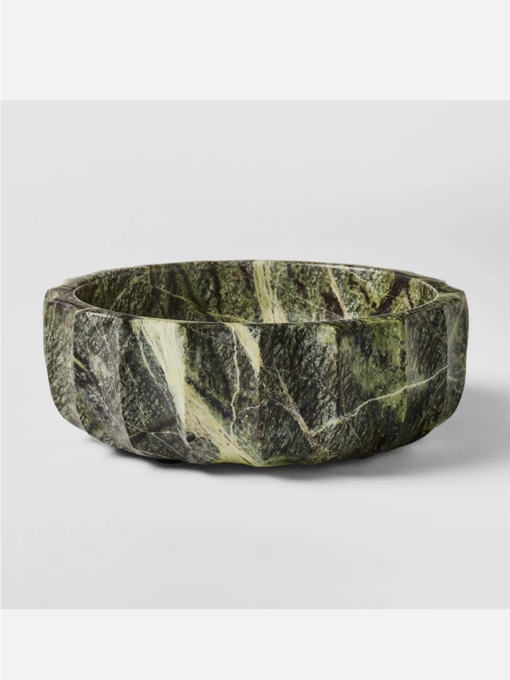 Marble Bowl Scalloped Edge Green FALL - Threshold designed with Studio McGee NEW